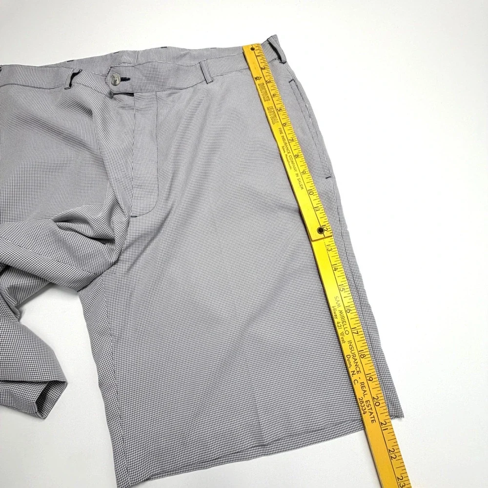 Donald Ross Mens Golf Shorts Size 34 Blue White Micro Houndstooth Performance